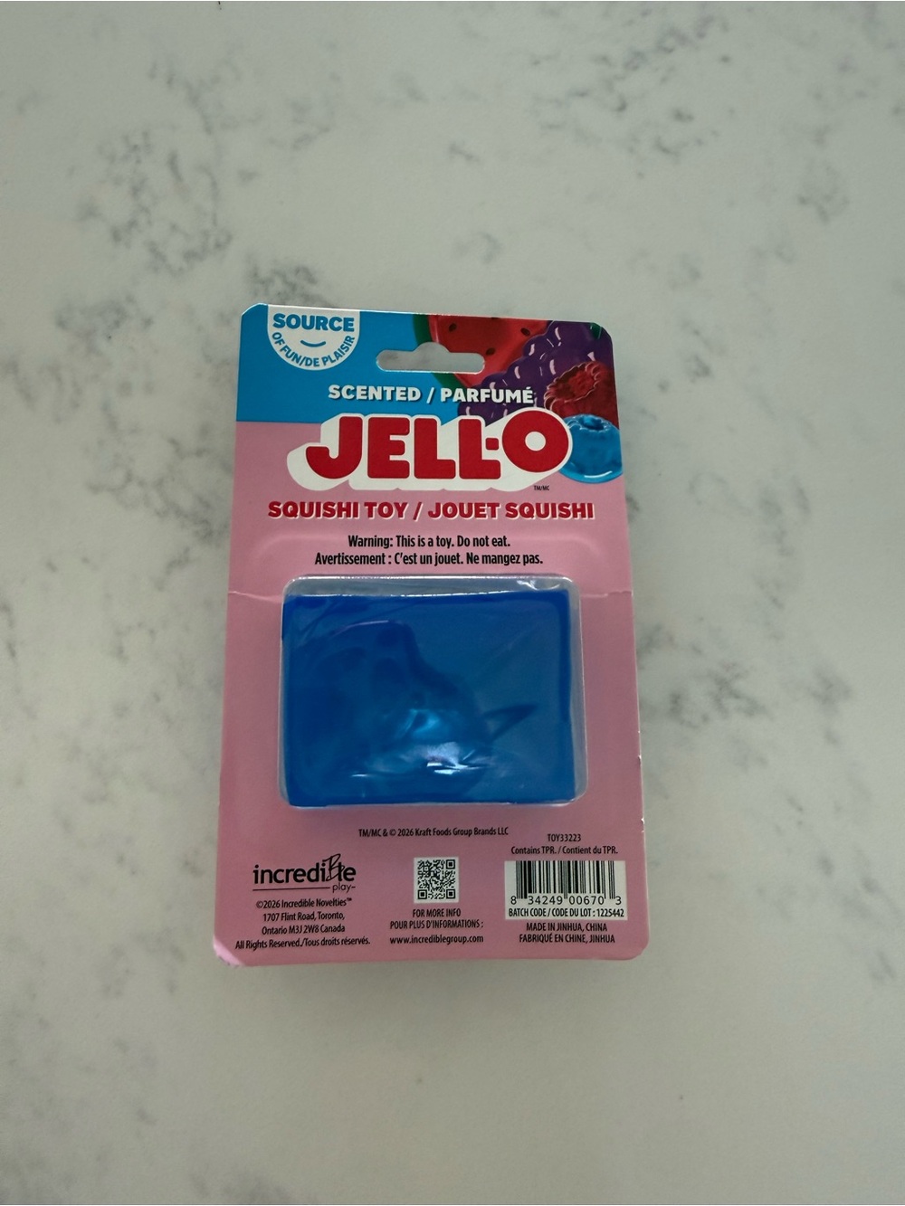 JELL-O Blue Scented Squishi Toy